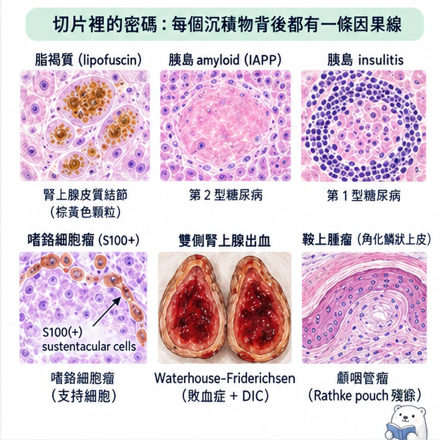 切片裡的密碼:每個沉積物背後都有一條因果線:學術水彩圖解,包含本節的主要結構與關係。